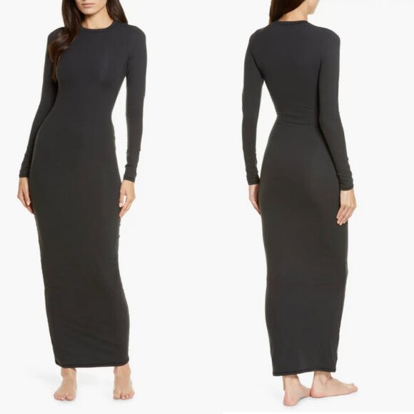 SKIMS Fits Everybody Crew Neck Long Sleeve Dress Sz XL - Picture 1 of 11